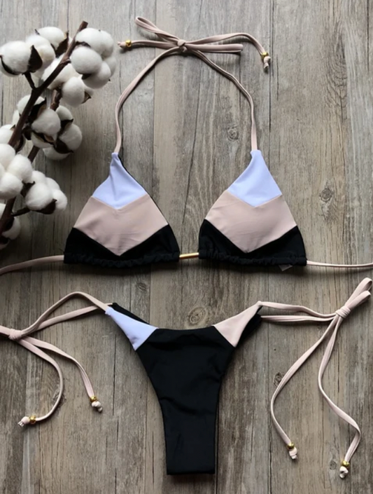 3BY3 Bikini - Black/Beige